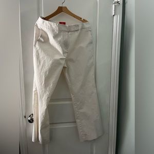 Oscar de la Renta cotton size 16 white suit pants